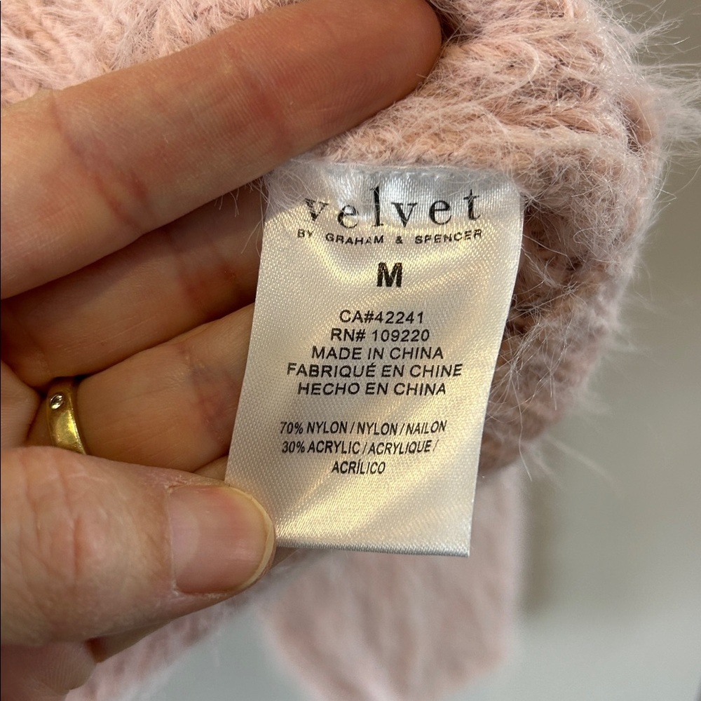 Velvet By Graham & Spencer Maylie Feather Yarn Sweater Pink - Picture 7 of 12